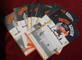 A collection of 12 Manchester United home programmes Portsmouth 1949/50 Sunderland, Newcastle