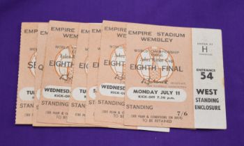 A complete set of all 10 tickets from matches played in London during the 1966 World Cup, 9 at