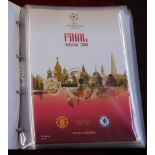 A binder of items chronicling Manchester United's Champions League victory over Chelsea in Moscow on