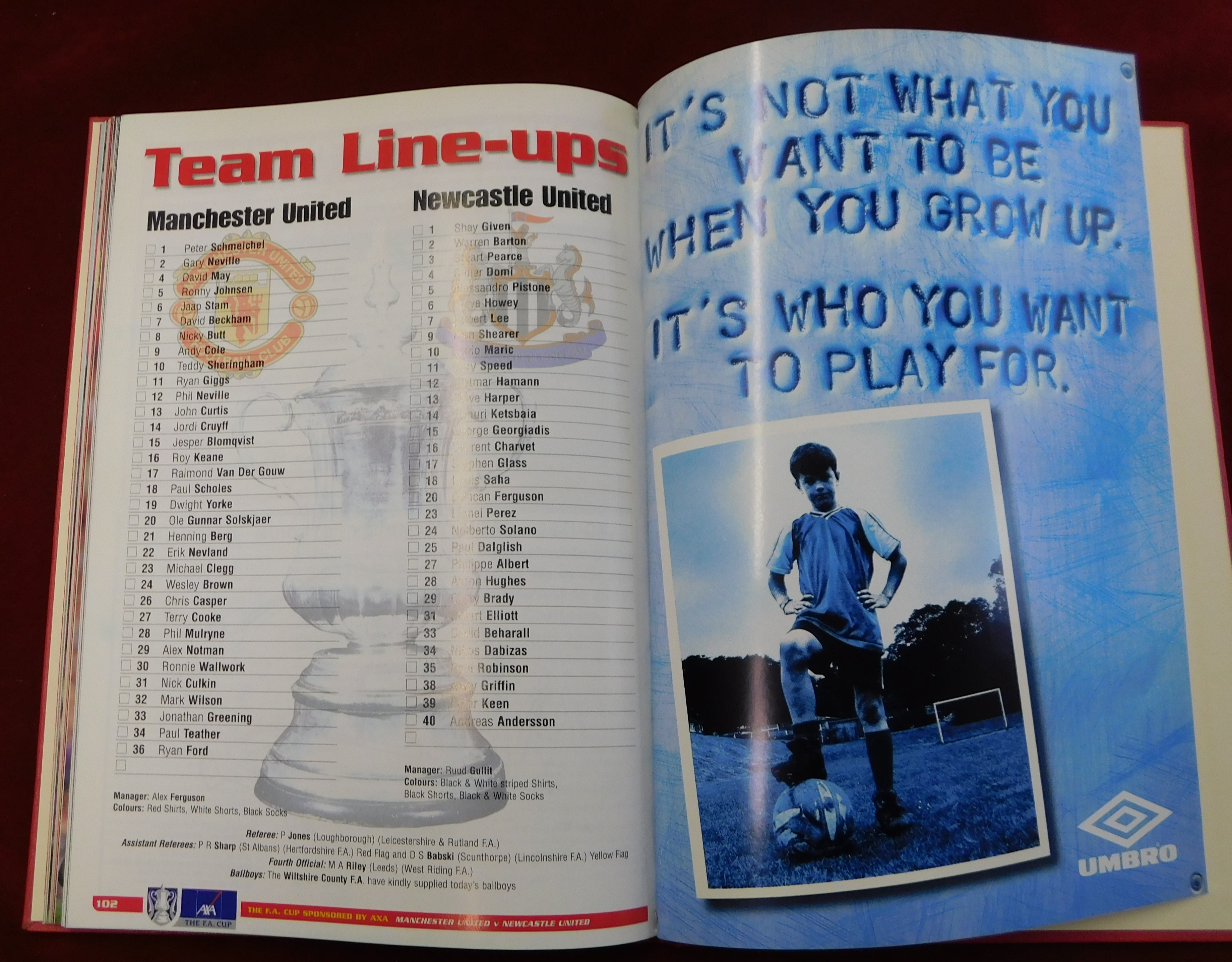 Official Bound programme for the Manchester United v Newcastle United FA Cup Final 22nd May 1999. - Image 2 of 7