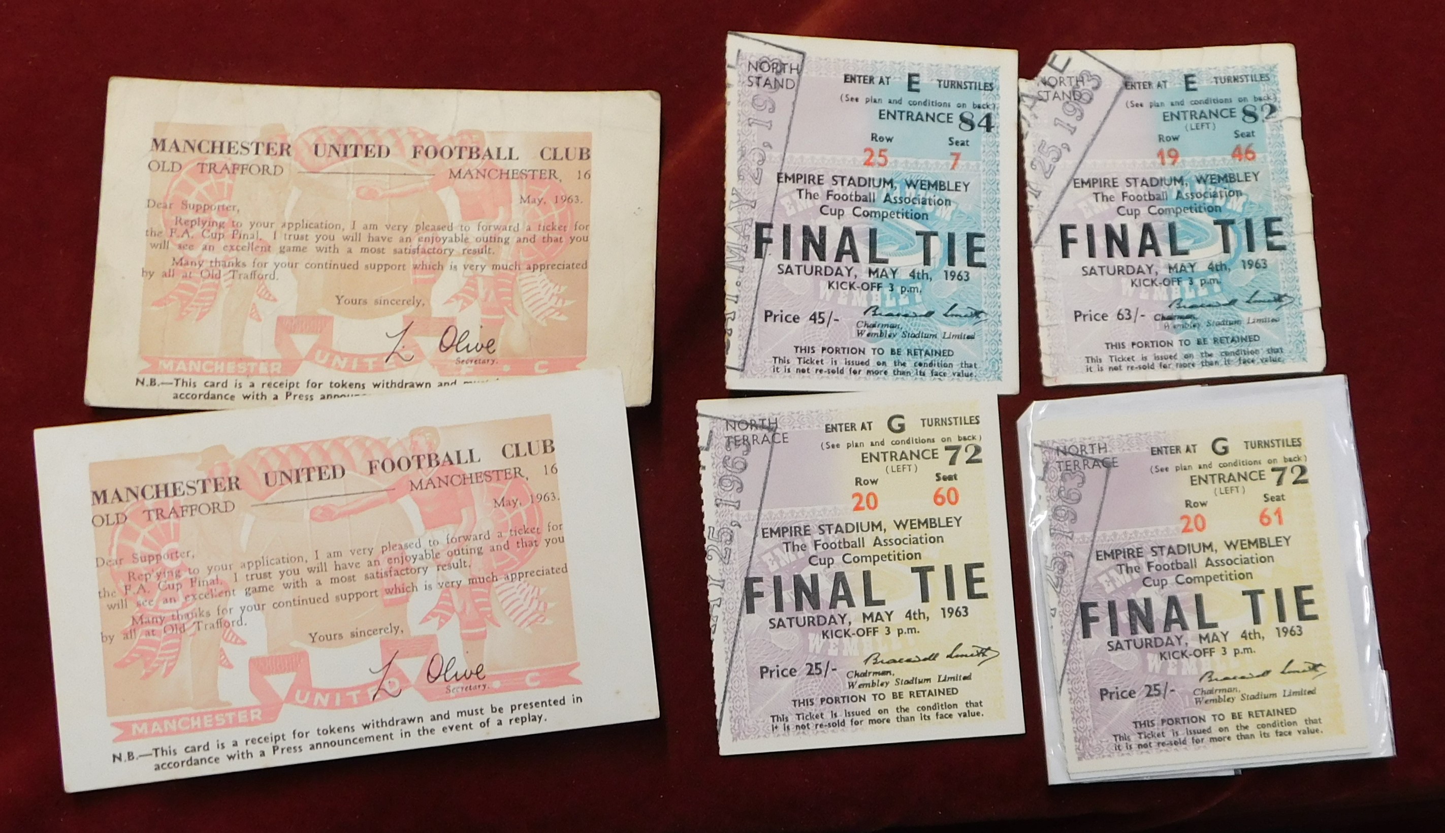 FA Cup Final Leicester City v Manchester United 1963 - a collection of ephemera from the Final - Image 7 of 7