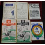 A collection of 6 Manchester United away programmes at Derby County 1947/48 (tape mark at spine,