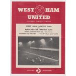 Programme West Ham United v Manchester United FA Youth Cup Final 1st Leg 2nd May 1957. 4 page. A