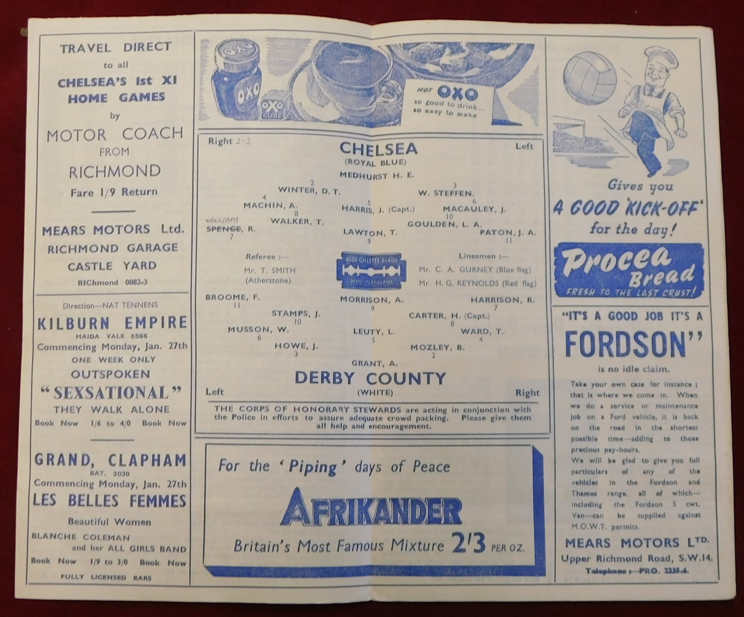 Chelsea 4 Page home programmes from 1945/46 v Birmingham City, Brentford, Swansea (with newspaper - Image 3 of 4