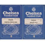 Chelsea home programmes (all 4 Pagers) from their winning FA Youth campaign in 1959/60 v Aston Villa