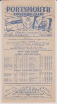 Portsmouth v Manchester United 26th April 1947. Scarce gatefold programme. No writing. Generally