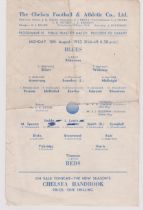 Chelsea practice match Blues v Reds at Stamford Bridge 10th August 1953. Single sheet programme.