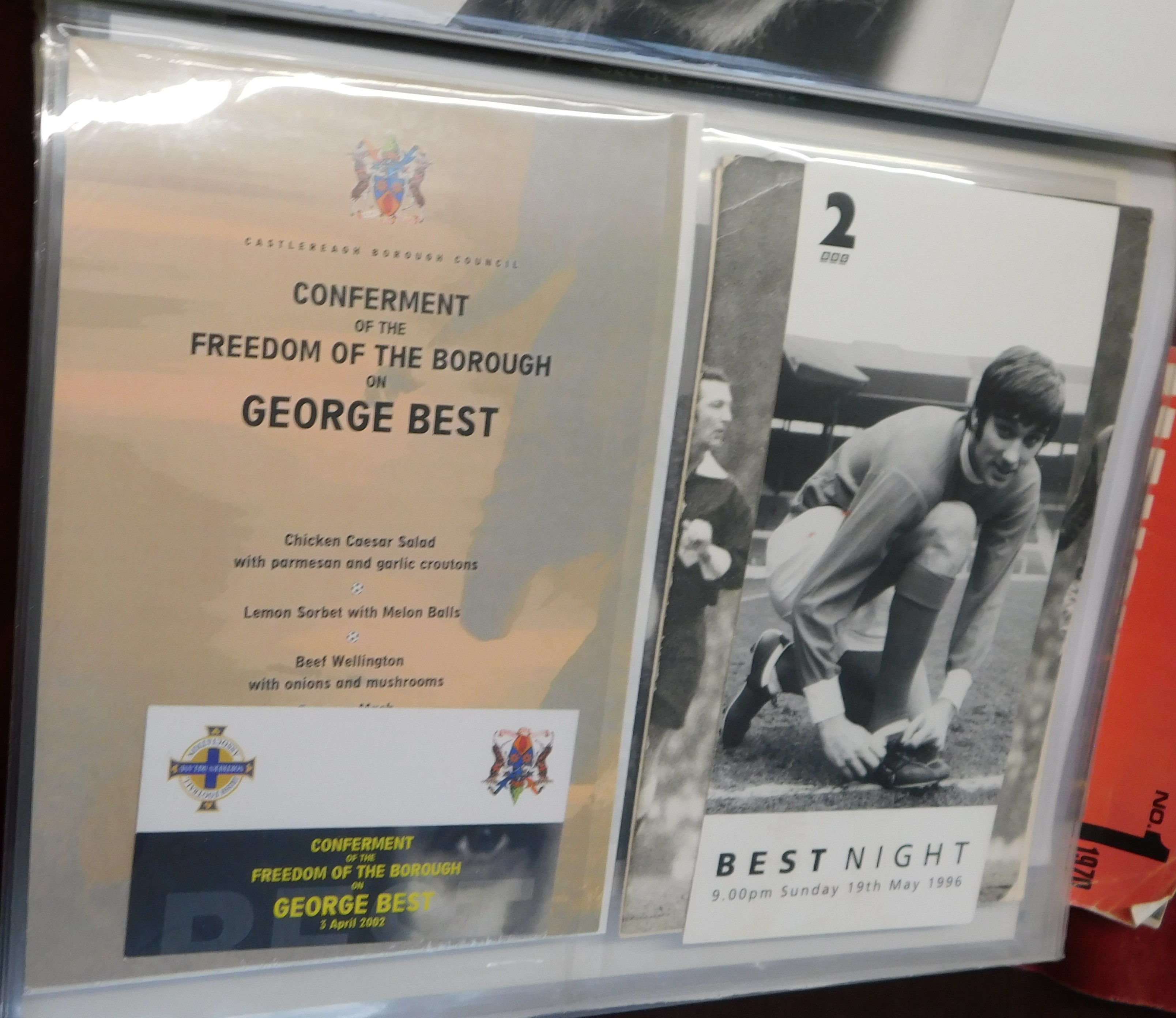 A magnificent folder of George Best items. Includes a Funeral Service brochure, Itinerary with - Image 5 of 13