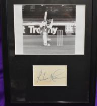 Framed signed photo of Sir Richard Hadlee, signed at Leyland Cricket Club BUYER TO COLLECT