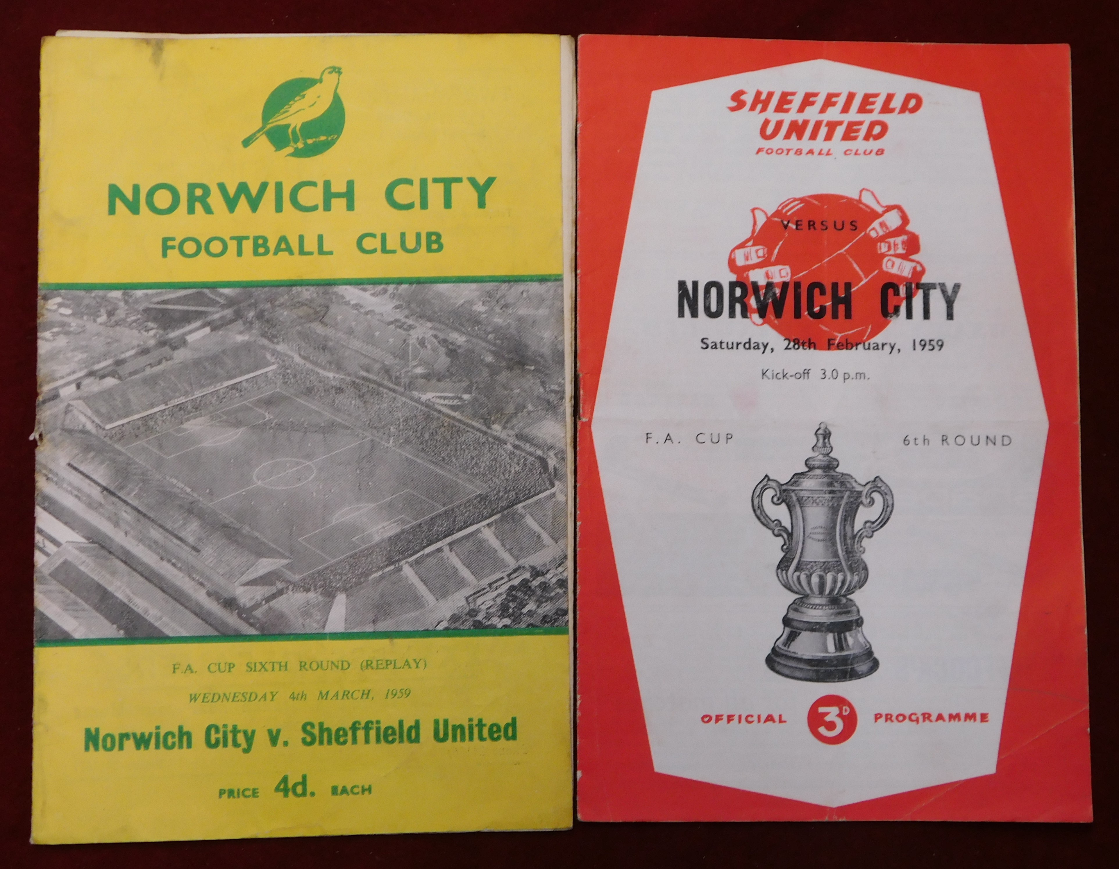 A complete set of 11 programmes (plus 2 tickets and 2 multiple signed postcards) for each of Norwich - Image 6 of 14