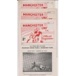 A collection of 3 Manchester United home programmes from the FA Youth Cup in season 1962/63 v