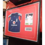 Andrew Flintoff Framed, signed England one day shirt, 2005-06, nice example. Buyer collects