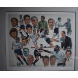 A magnificent Limited Edition (109/500) 70cms x 62cms framed colour sketches of Tottenham Hotspur