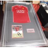 Signed and framed Ronaldo Manchester United shirt, good example. Buyer collects
