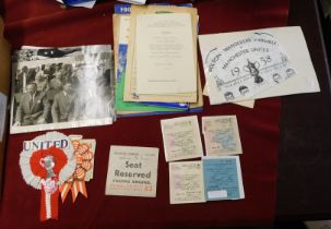 FA Cup Final Bolton v Manchester United 1958 - a collection of ephemera from the Final just 3 months