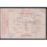 Single sheet programme Manchester United Reserves v Everton Reserves 28th April 1956. Signed by