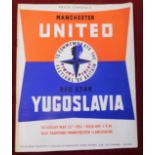 Programme Manchester United v Red Star Belgrade Festival of Britain match 12th May 1951. Score,