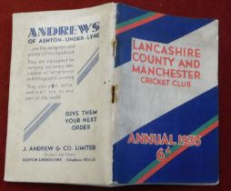 Cricket Lancashire County and Manchester Cricket Clue 1933 Annual, staple rust, text & Photo's