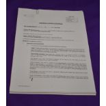 An original extension contract for Wes Brown dated 18th April 2008 plus agent's forms for his 3 year