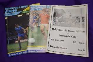 Norwich City Aways 1977 (16 May) friendly v Norwich City 1882 (11 Dec Division one and 13 March FA