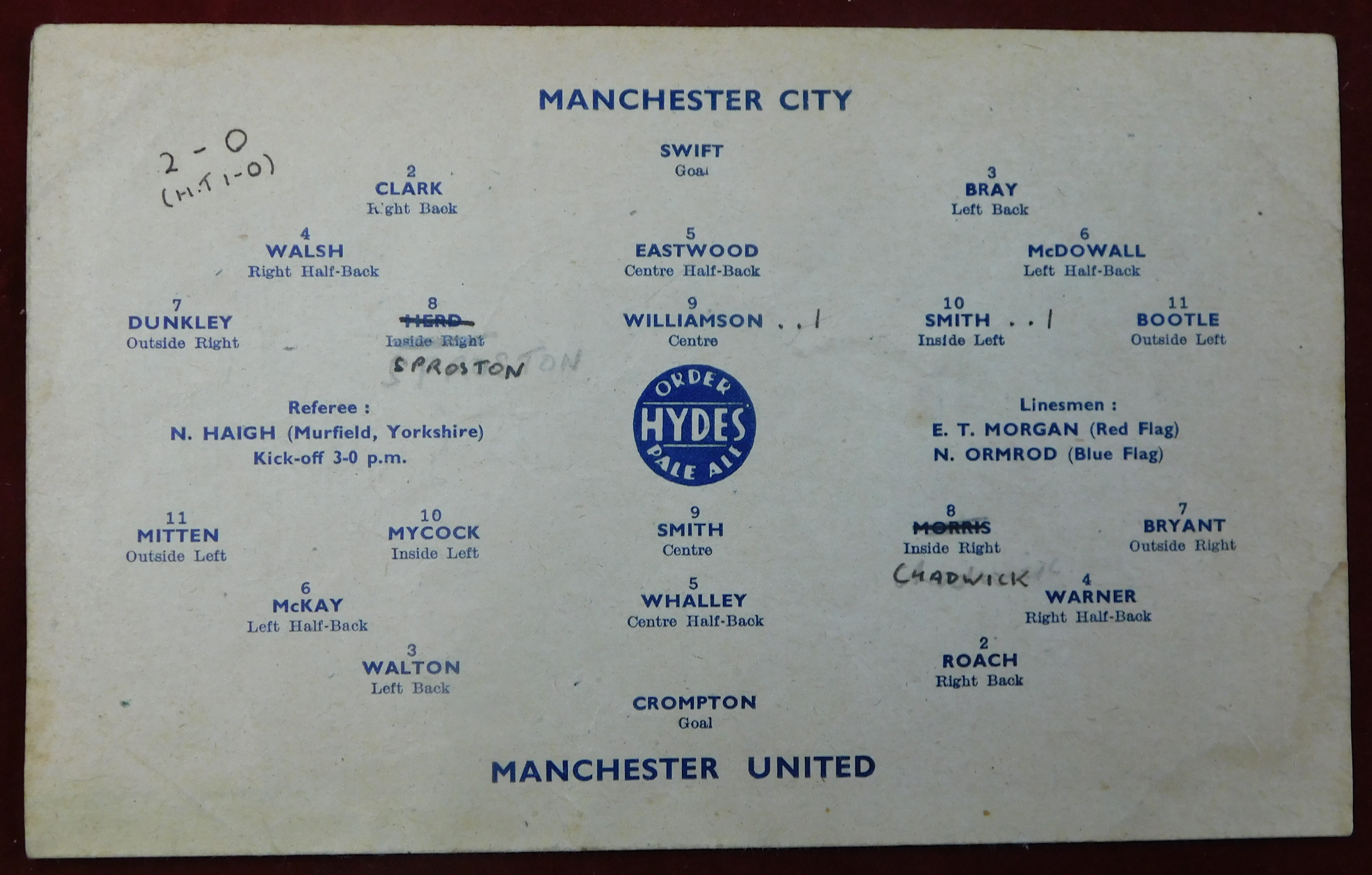 Manchester City home programmes both in the War Cup North from the 1944/45 season v Manchester - Bild 2 aus 3