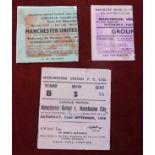 Manchester United home tickets from the 1956/57 season v Manchester City (League), (scorers, folds),