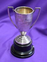An engraved Central League Winners Trophy presented to Colin Webster of Manchester United from the