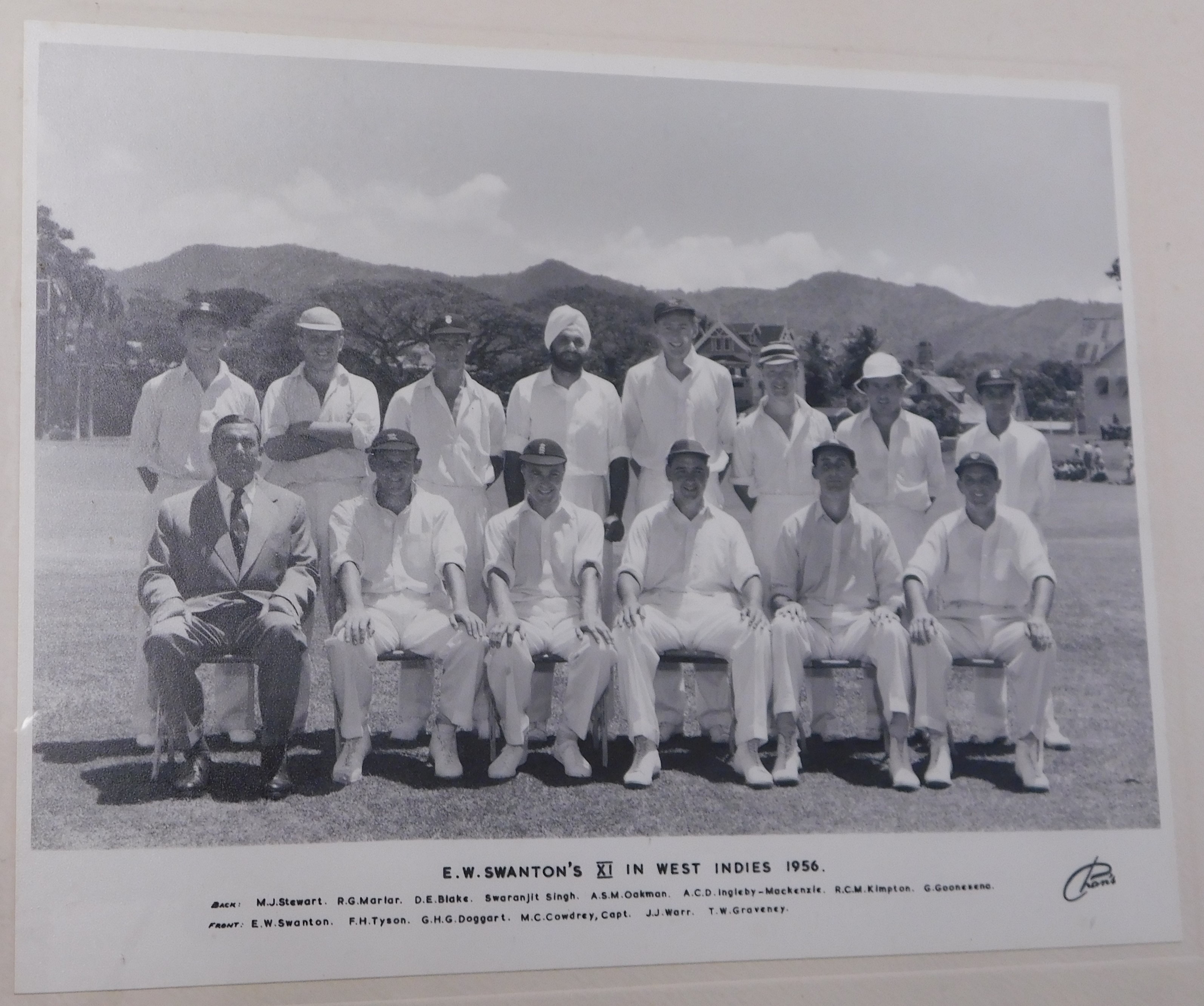 Cricket - 1956 E W Swanton's XI v West Indies vintage cricket photo, fine team photo Stewart, Tyson, - Image 3 of 3