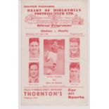 Hearts v Chelsea (Friendly). 4 Page programme 27th April 1949. A little bit frayed at top of front