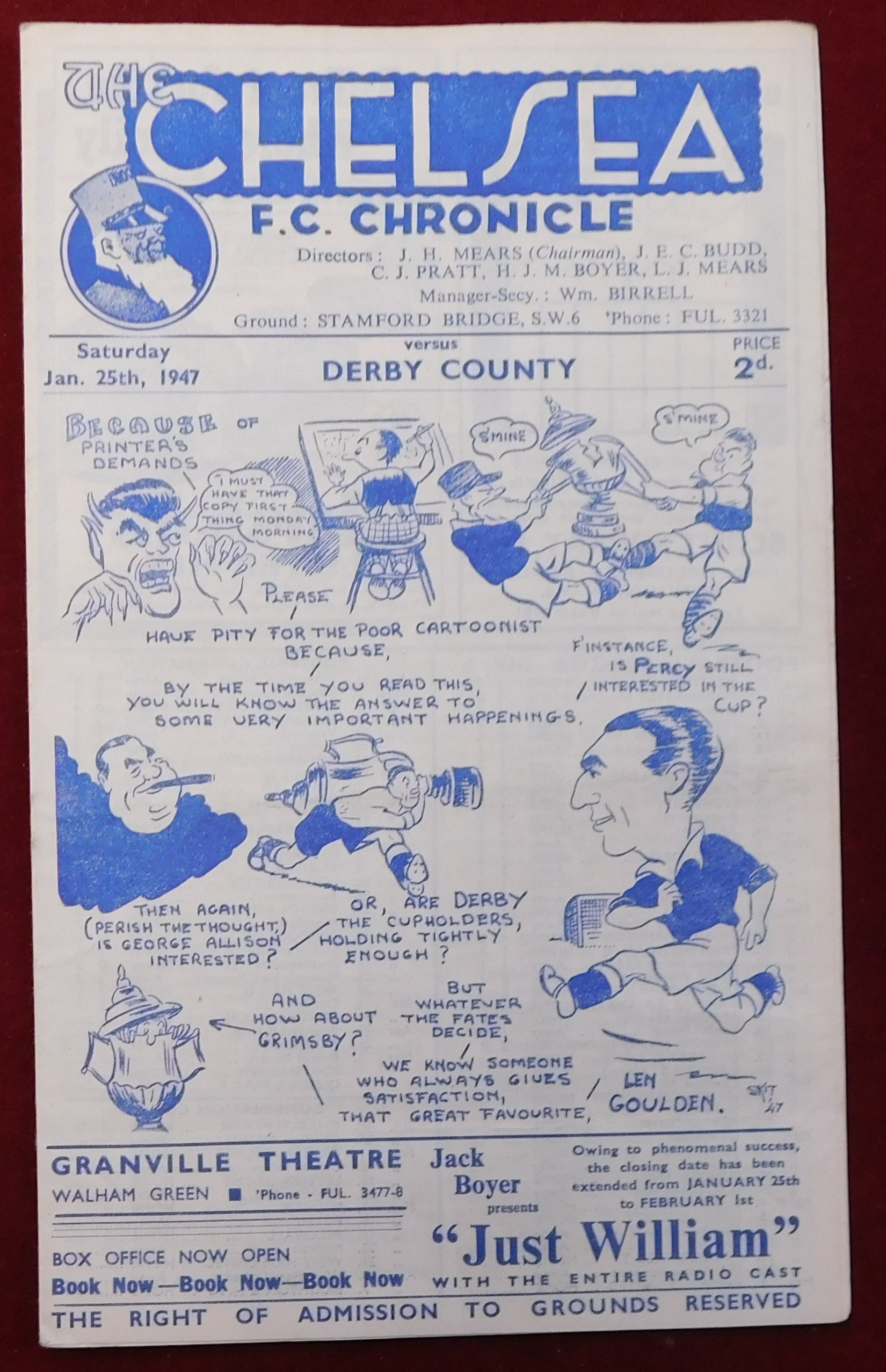 Chelsea 4 Page home programmes from 1945/46 v Birmingham City, Brentford, Swansea (with newspaper - Image 4 of 4