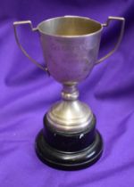 An engraved Manchester United player trophy as winners of the Gilgryst Cup in season 1952/53.