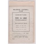 A very unusual and scarce programme from Belgrove Football Club in Dublin, Ireland who hosted a 5