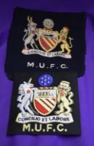 Two original Manchester United shirt badges from season 1957/58. Munich disaster season. Good
