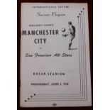 Programme San Francisco All-Stars v Manchester City at the Kezar Stadium in San Francisco 4th June