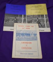 Pirate programmes for 3 Chelsea aways in the League Cup v Swindon Town 1963/64 (Tuckett's) , Norwich