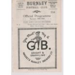 Programme Burnley v Grimsby Town December 27th 1932. Ex Bound Volume. No writing. Generally good