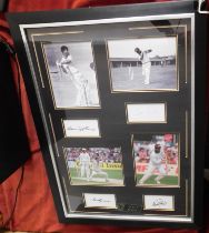 Signed Cricket Photo, Viv Richard Hadlee framed, this item comes with a full Certificate of