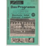 Programme Eintracht Frankfurt v Manchester United Friendly match 13th August 1963. Score, scorers