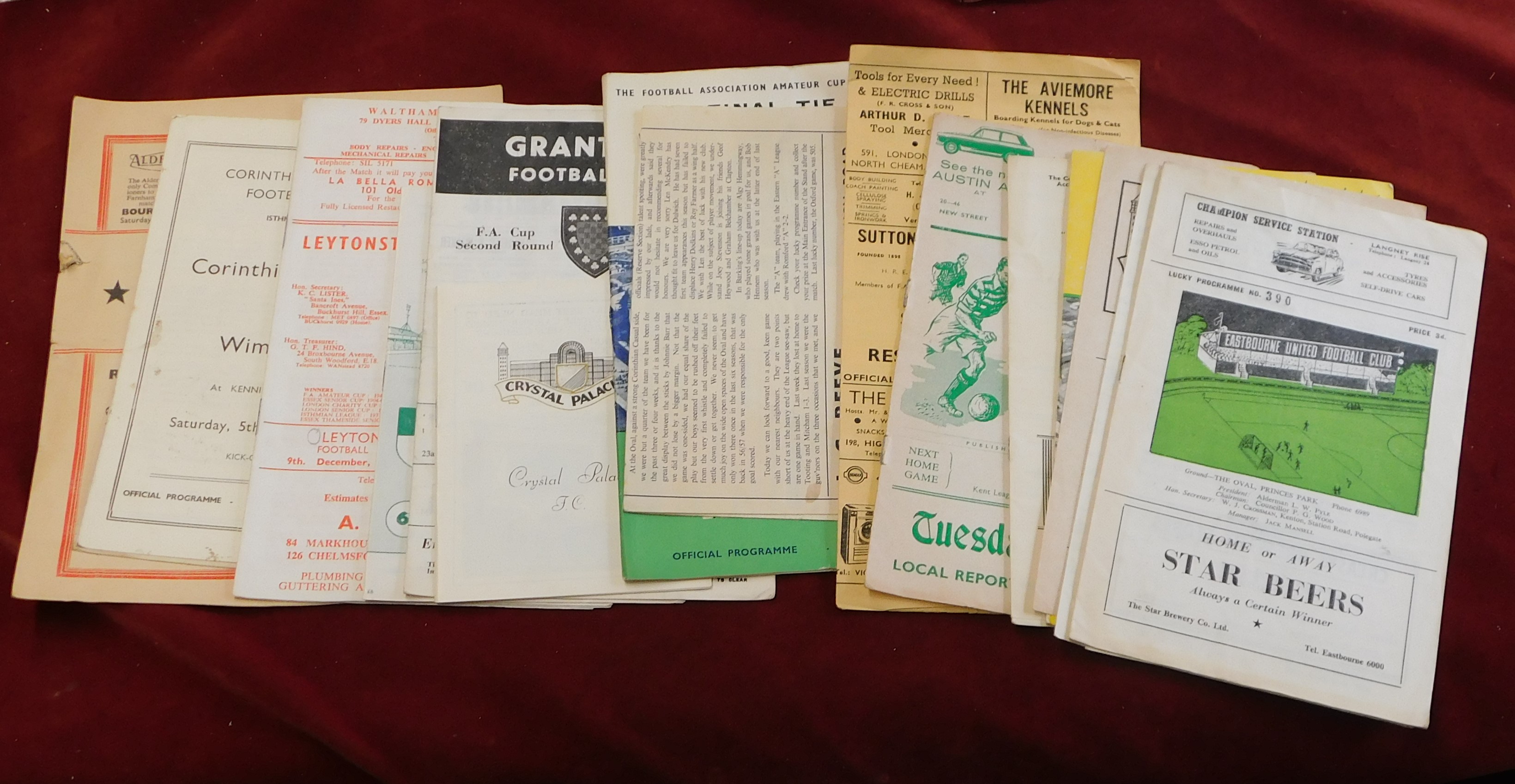 A collection of (17) Non League programmes from seasons 1957/58 (9), 1958/59 (2), 1961/62 (2) (