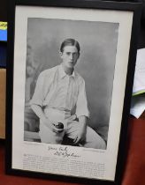 Framed Photo of D.L.A. Jephson Cricketer, photograph by E. Hawkin's & Co BUYER COLLECT