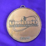 A medal presented to a Manchester United player from the Umbro International Tournament after the