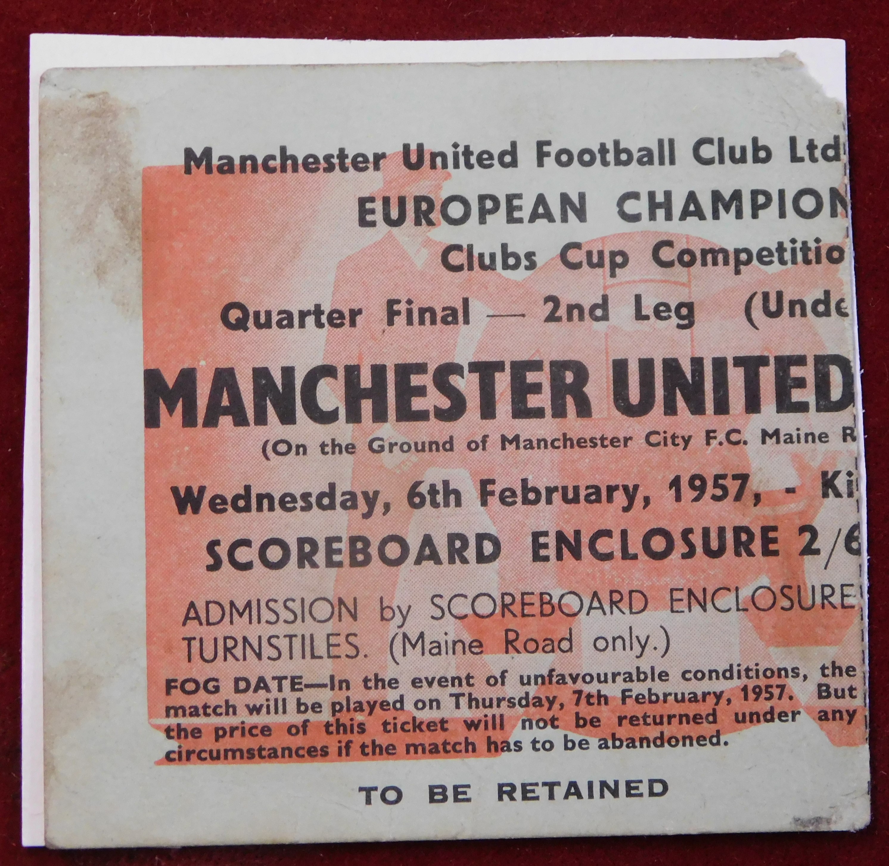 Manchester United home tickets from the 1956/57 season v Manchester City (League), (scorers, folds), - Image 4 of 4