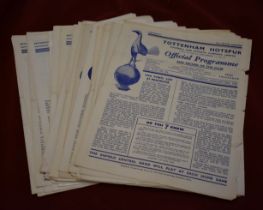 Tottenham Hotspur 4 Page home programmes from the 1950s v Wolves 1950/51, Burnley 1951/52, Racing