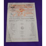 Manchester United v Port Vale FA Youth Cup 2nd Round Replay December 9th 1974. Scarce single