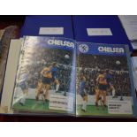 A collection of 5 complete seasons of Chelsea home programmes all housed in custom made DJ