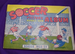 Soccer Bubble Gum Picture Card Album 1958-59 set less 8 (42)