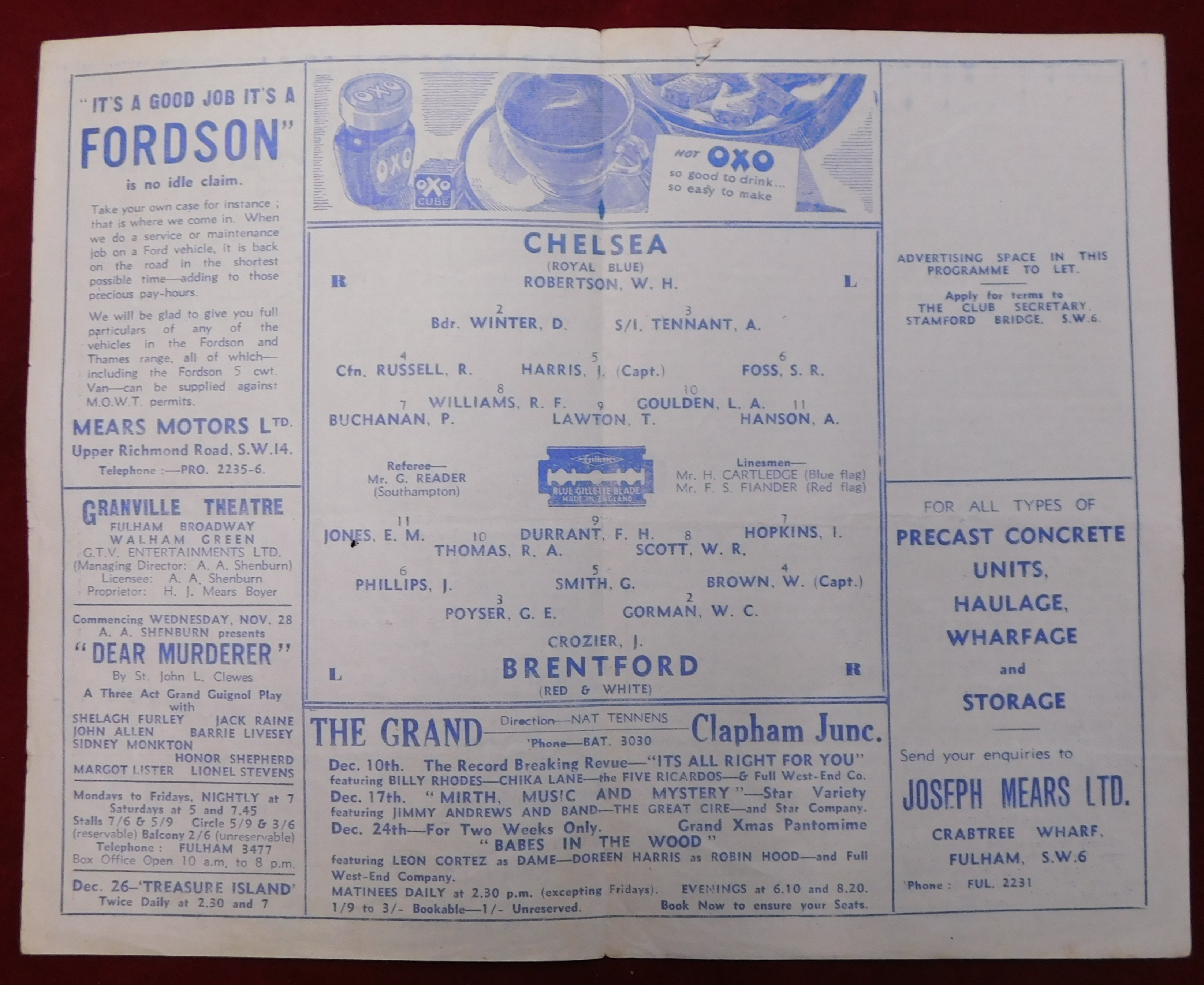 Chelsea 4 Page home programmes from 1945/46 v Birmingham City, Brentford, Swansea (with newspaper - Image 2 of 4