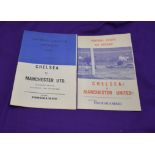 Pirate programmes 2 Chelsea homes both v Manchester United and both printed by Nicholls of Battersea