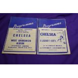 Pirate programmes 2 Chelsea homes from the 1953/54 season v Cardiff (score, scorers team changes)