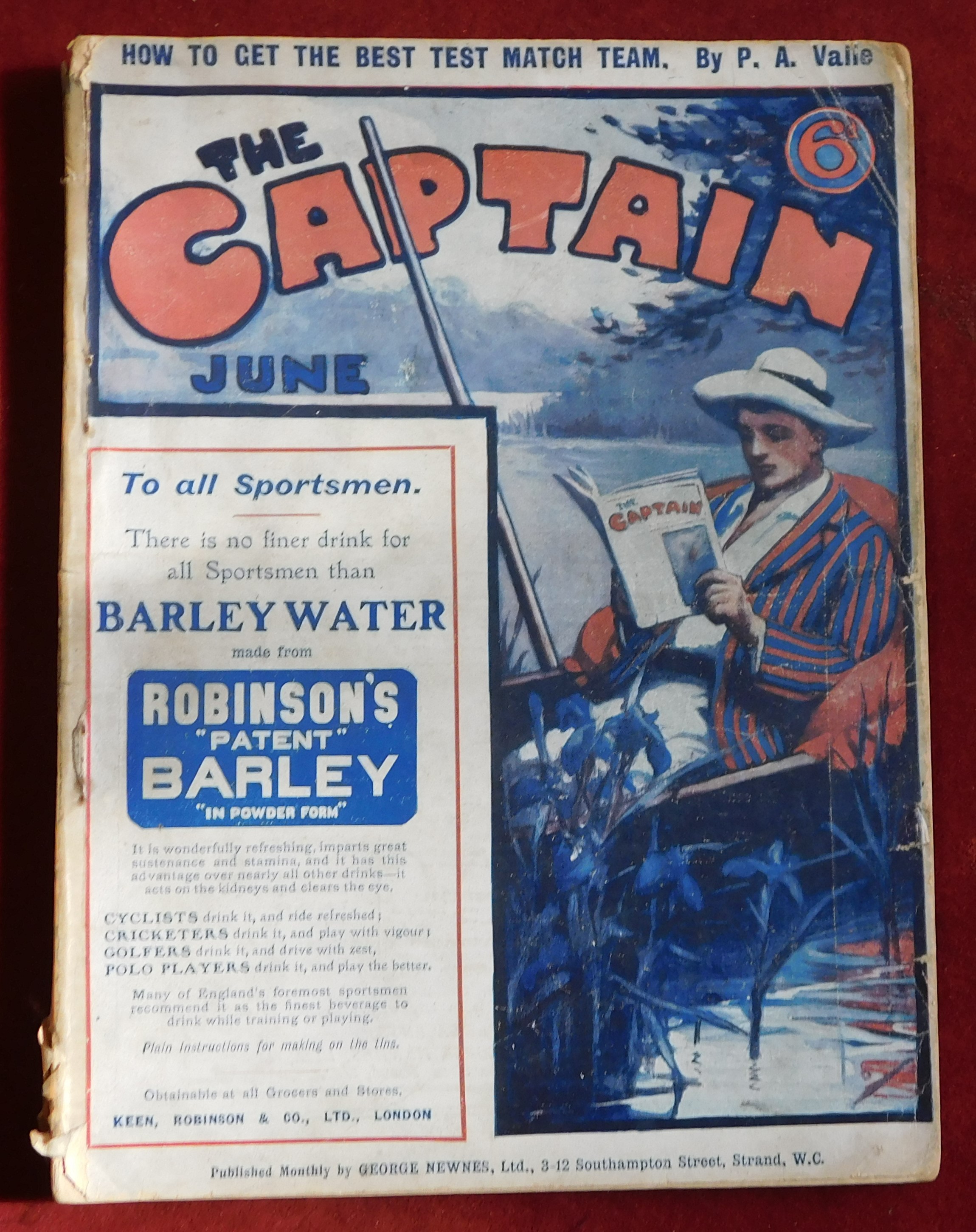 Paperback book 'The Captain' illustrated 1909, worn and small tear on the back, but good other wise